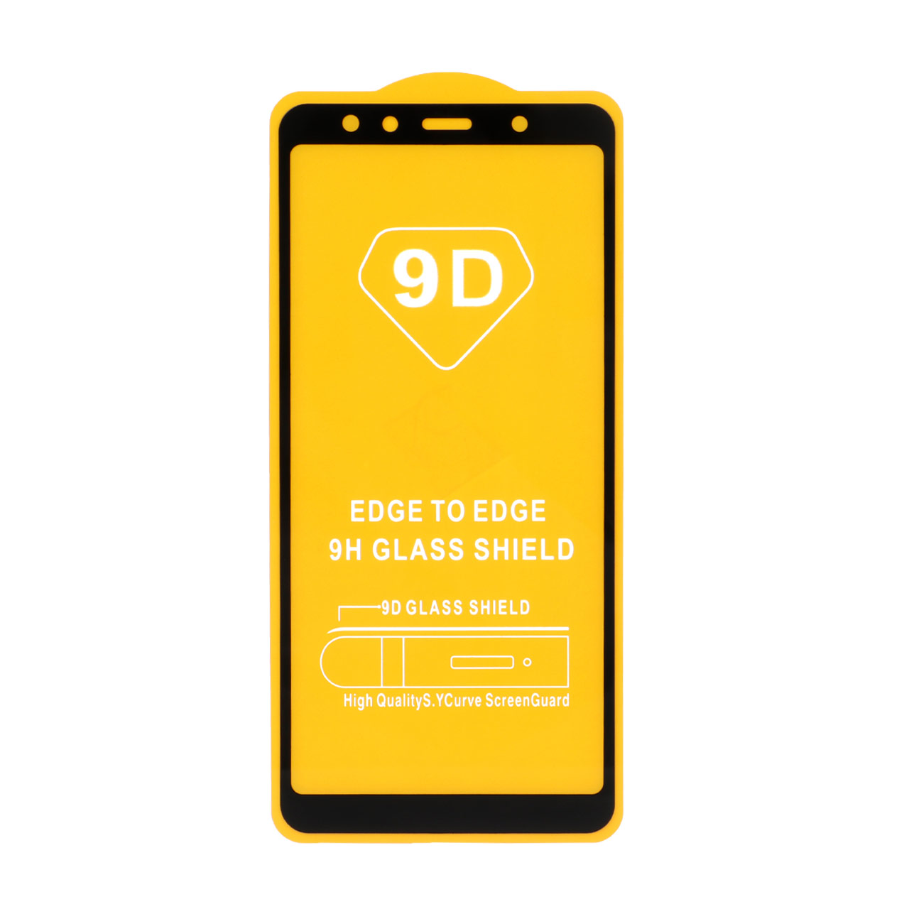 100600 محافظ صفحه نمایش شیشه ای Samsung Galaxy A750 / J4 Core / J4 Plus / J6 Plus / J8 / A8 Plus / A6 Plus / A7 2018 - Full Cover - مشکی (بدون پک) - تصویر 1