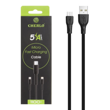 کابل شارژ 1.1 متری فست اندروید CHERLO مدل CH-V809 - مشکی - SMO