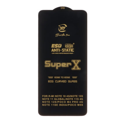 محافظ صفحه نمایش آنتی استاتیک Full Cover Super X مدل Xiaomi Redmi Note 12S / Redmi Note 11 4G / Redmi Note 11S / Redmi Note 10 4G / Redmi Note 10S / Poco M5S / Poco M4 Pro 4G
