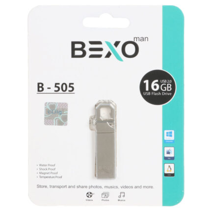 فلش مموری BEXO USB2.0 مدل B-505 ظرفیت 16GB - نقره ای (گارانتی داده پردازی آواتک)
