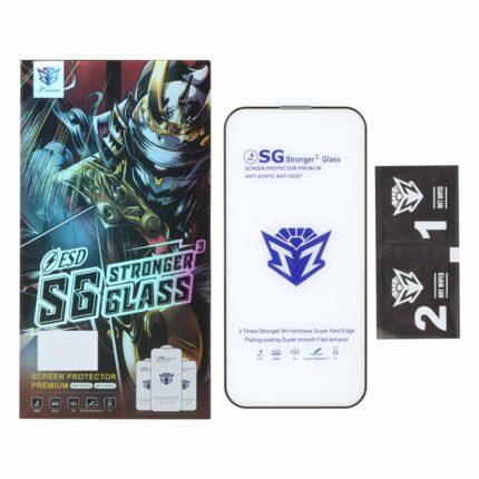 محافظ صفحه نمایش شیشه ای Full Cover Esd-SG مدل Apple iphone 16 / iPhone 15 / iPhone 14 Pro (پک دار)