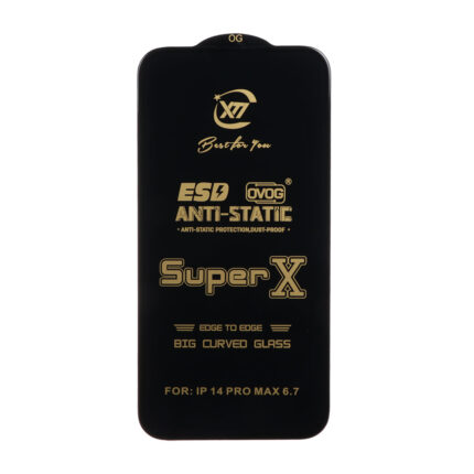 محافظ صفحه نمایش آنتی استاتیک iPhone 14 Pro Max - Full Cover Super X - مشکی (بدون پک)
