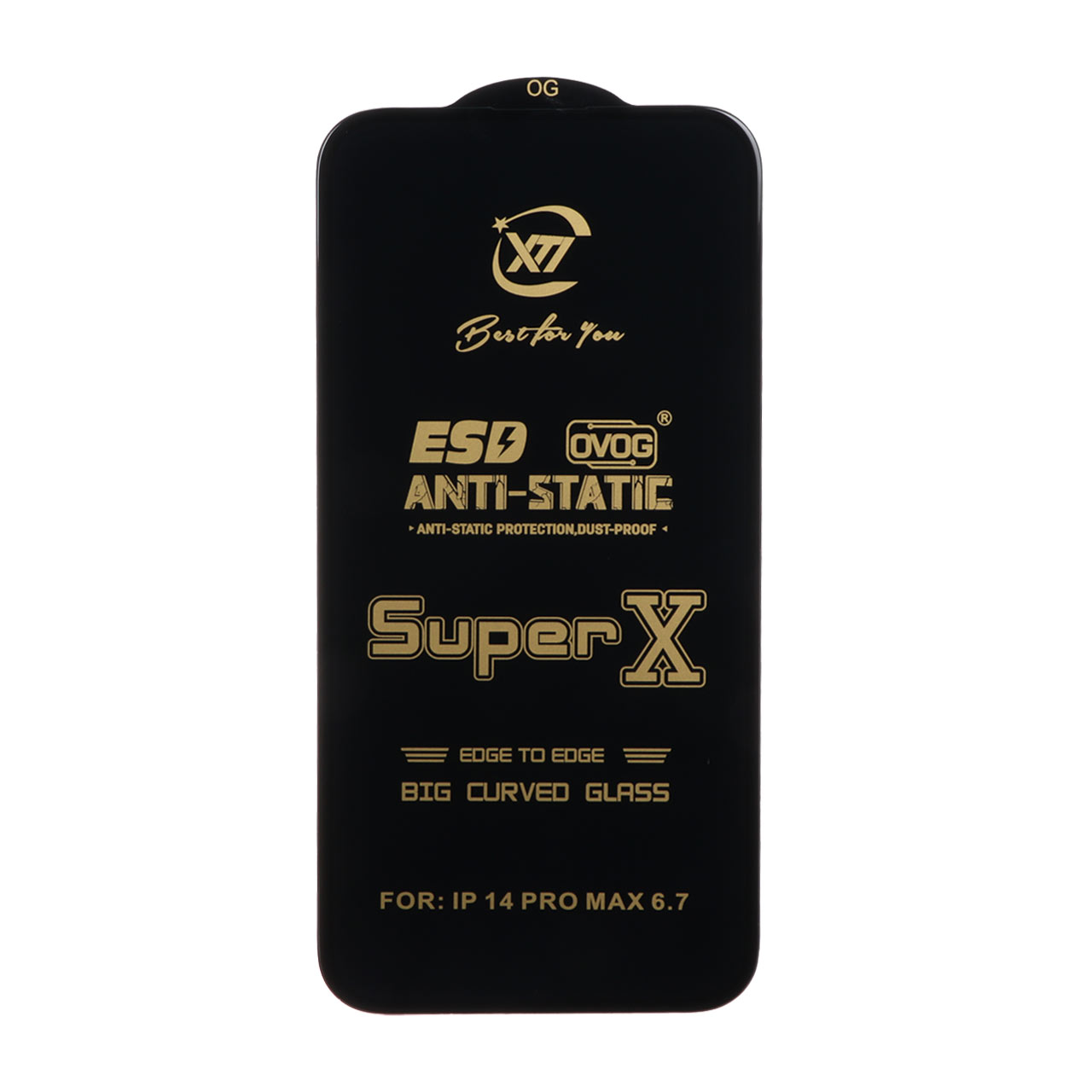 1056940 محافظ صفحه نمایش آنتی استاتیک iPhone 14 Pro Max - Full Cover Super X - مشکی (بدون پک) - تصویر 1
