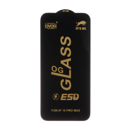 محافظ صفحه نمایش شیشه ای درجه یک Iphone 15 Pro Max - Full Cover OG - ESD OVOG