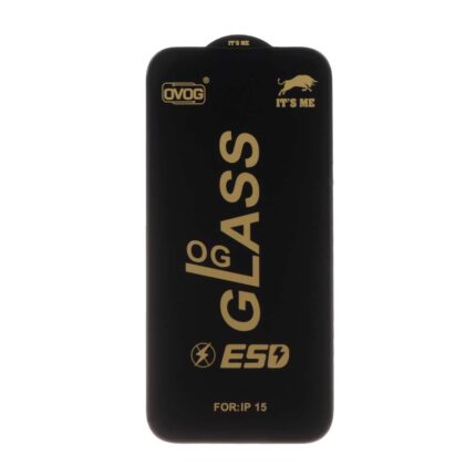 محافظ صفحه نمایش شیشه ای درجه یک Apple iphone 16 / iPhone 15 / iPhone 14 Pro - Full Cover OG - ESD OVOG