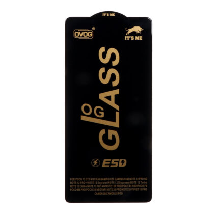 محافظ صفحه نمایش شیشه ای درجه یک Xiaomi Redmi Note 13 Pro 4G / Note 14S / Poco M6 Pro 4G - Full Cover OG - ESD OVOG