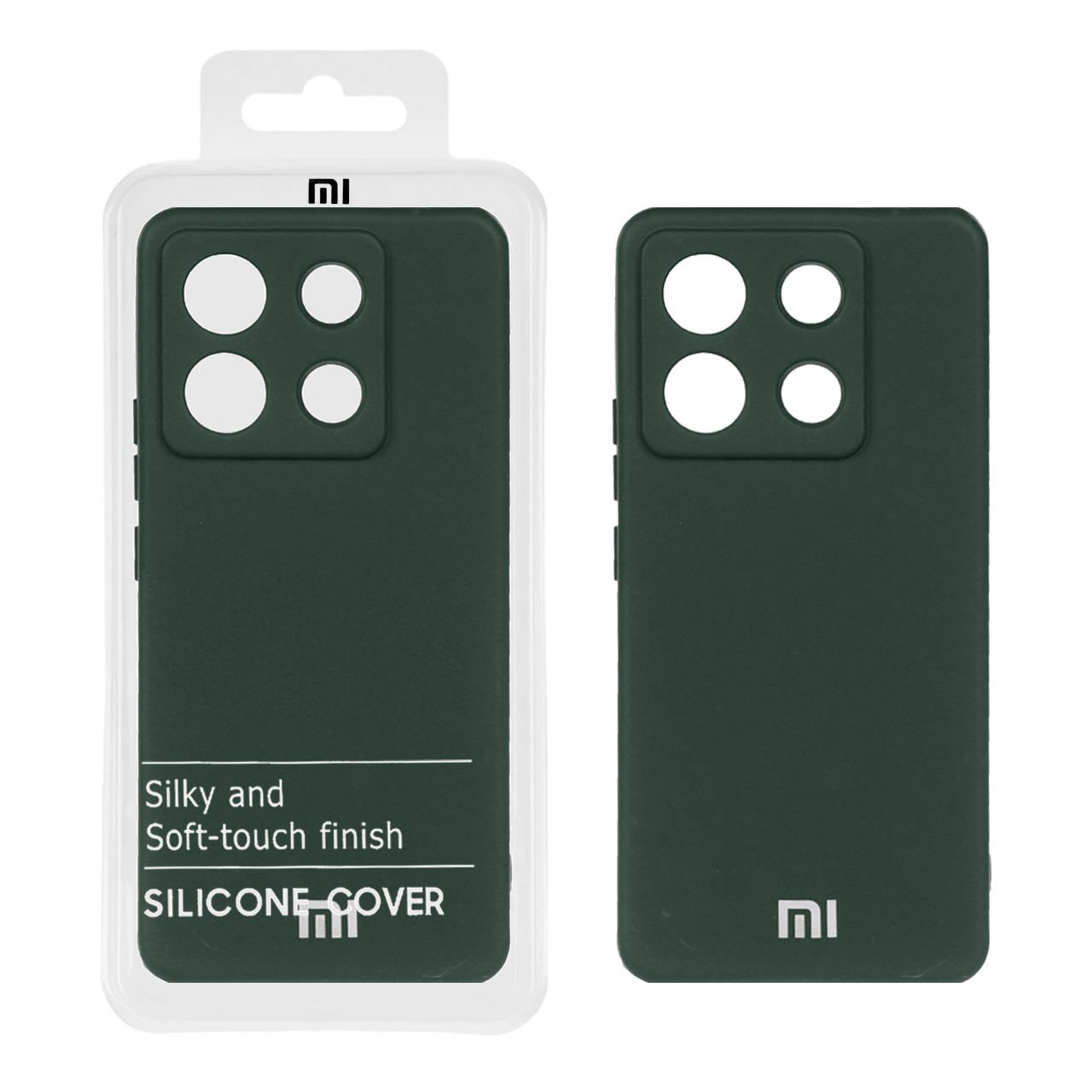 1067818 قاب نیو سیلیکون محافظ لنزدار RFF مدل Xiaomi Redmi Note 13 Pro 5G / Poco X6 5G - سبزتیره (پک دار) - تصویر 1