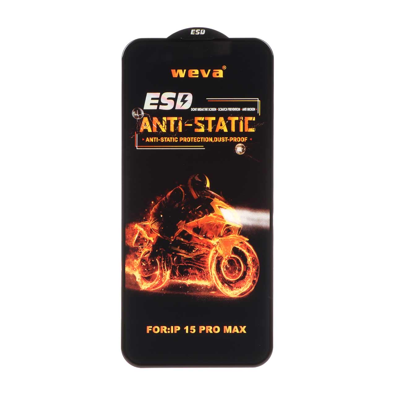 1081114 محافظ صفحه نمایش شیشه ای Full Cover ESD Anti Static - Weva مدل Iphone 15 Pro Max - تصویر 1