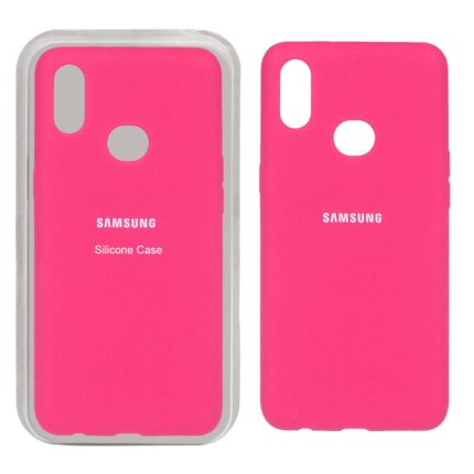 قاب سیلیکونی پاک کنی اورجینال Samsung Galaxy A10s - صورتی فانتزی (پک اصلی)