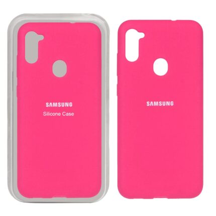قاب سیلیکونی پاک کنی اورجینال Samsung Galaxy A11 / M11 - صورتی فانتزی (پک اصلی)