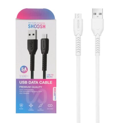 کابل شارژ 1.1 متری فست اندروید Shoosh مدل SH103A - سفید - SMO