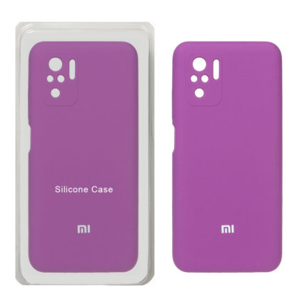 قاب سیلیکونی پاک کنی محافظ لنزدار اورجینال Xiaomi Redmi Note 10 4G / Redmi Note 10S / Poco M5S - ارغوانی (پک اصلی)