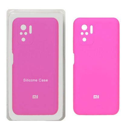 قاب سیلیکونی پاک کنی محافظ لنزدار اورجینال Xiaomi Redmi Note 10 4G / Redmi Note 10S / Poco M5S - صورتی فانتزی (پک اصلی)