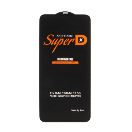 محافظ صفحه نمایش شیشه ای Xiaomi Redmi 12 / Redmi 13X / Redmi 13 4G / Poco M6 Pro 5G / Poco M6 4G - Full Cover Super D Biva - مشکی (بدون پک)