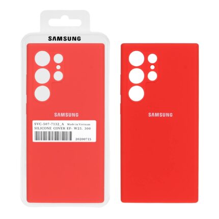 قاب سیلیکونی پاک کنی اورجینال درجه یک Samsung Galaxy S24 Ultra - قرمز (پک اصلی)