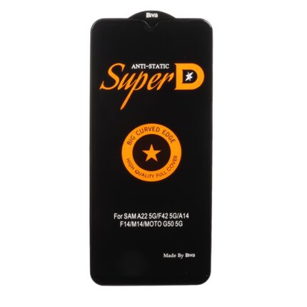 محافظ صفحه نمایش شیشه ای Samsung A14 / M14 / F14 / A22 5G - Full Cover Super D Biva - مشکی (بدون پک)