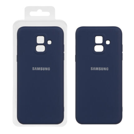 قاب نیو سیلیکون محافظ لنزدار RFF مدل Samsung Galaxy A6 - سرمه ای (پک دار)
