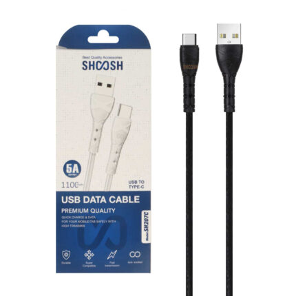 کابل شارژ 1.1 متری فست Shoosh Type-C مدل SH207C - مشکی - SMO