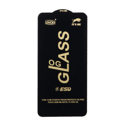 محافظ صفحه نمایش شیشه ای درجه یک Full Cover OG - ESD OVOG مدل Xiaomi Poco X7 Pro 5G / Mi 14t / 14T Pro / Redmi Note 13 Pro 5G / Poco X6 5G / Poco F6 5G / Poco F6 Pro 5G / Note 13 5G / Poco X6 Pro 5G - مشکی (بدون پک)
