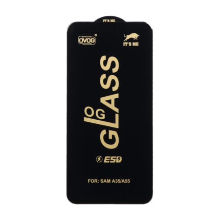 محافظ صفحه نمایش شیشه ای درجه یک Full Cover OG - ESD OVOG مدل Samsung Galaxy A27 / A35 / A55 - مشکی (بدون پک)