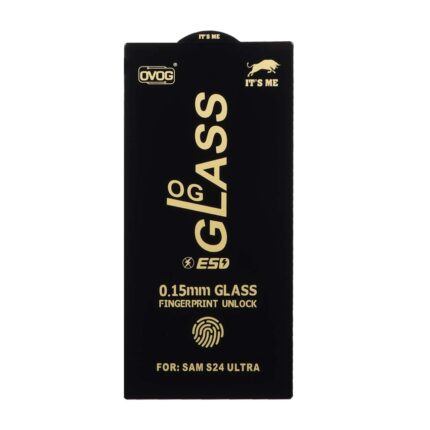 محافظ صفحه نمایش شیشه ای درجه یک Full Cover OG - ESD OVOG مدل Samsung Galaxy S24 Ultra - مشکی (بدون پک)