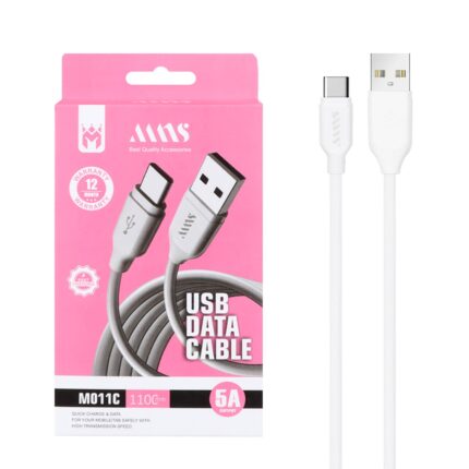 کابل شارژ فست 1.1 متری MNS Type-C مدل M011C - سفید - SMO