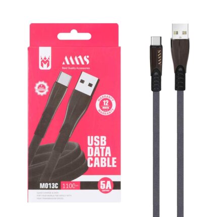 کابل شارژ فست 1.1 متری MNS Type-C مدل M013C - خاکستری - SMO