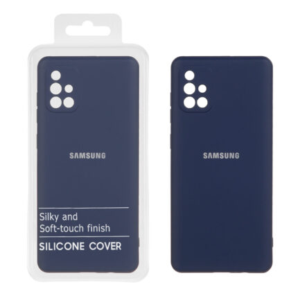 قاب نیو سیلیکون محافظ لنزدار RFF مدل Samsung Galaxy A71 - سرمه ای (پک دار)