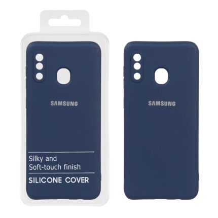 قاب نیو سیلیکون محافظ لنزدار RFF مدل Samsung Galaxy A30 / A20 - سرمه ای (پک دار)