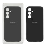 قاب سیلیکونی پاک کنی محافظ لنزدار اورجینال Samsung Galaxy A55 - مشکی (پک اصلی)