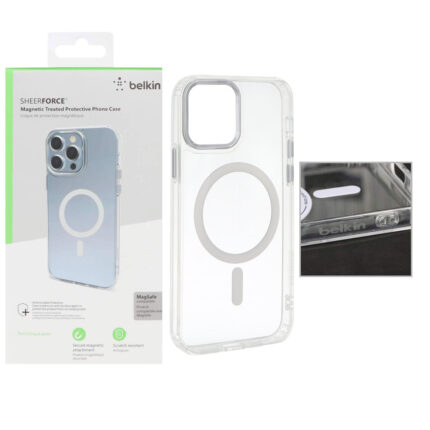 قاب اورجینال belkin شفاف Magsafe مدل Apple iPhone 12 / iPhone 12 Pro (پک دار)