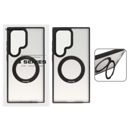 قاب اورجینال Magic Mask استند چرخشی Magsafe مدل Samsung Galaxy S24 Ultra - مشکی (پک دار)