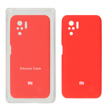 قاب سیلیکونی پاک کنی محافظ لنزدار اورجینال Xiaomi Redmi Note 10 4G / Redmi Note 10S / Poco M5S - قرمز (پک اصلی)