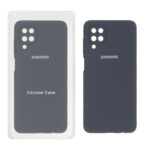 قاب سیلیکونی پاک کنی محافظ لنزدار اورجینال Samsung Galaxy A12 / M12 / F12 - خاکستری (پک اصلی)