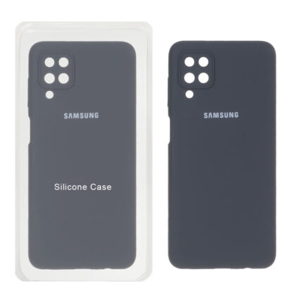 قاب سیلیکونی پاک کنی محافظ لنزدار اورجینال Samsung Galaxy A12 / M12 / F12 - خاکستری (پک اصلی)
