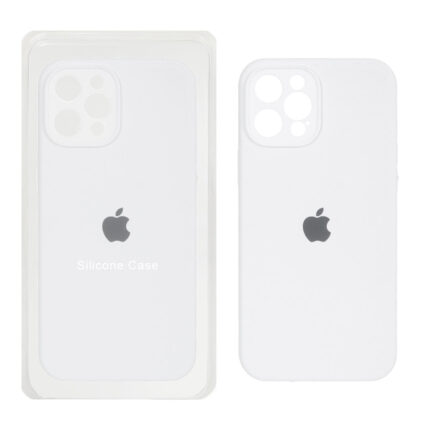 قاب سیلیکونی پاک کنی محافظ لنزدار اورجینال Apple iPhone 12 Pro Max - سفید (پک اصلی)