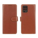 کیف موبایل چرمی مگنتی محافظ لنزدار Samsung Galaxy A12 / M12 / F12 - قهوه ای