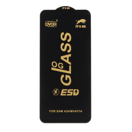 محافظ صفحه نمایش شیشه ای درجه یک Full Cover OG - ESD OVOG مدل Samsung A15 / A25 / A24 / M34 / F34 - مشکی (بدون پک)