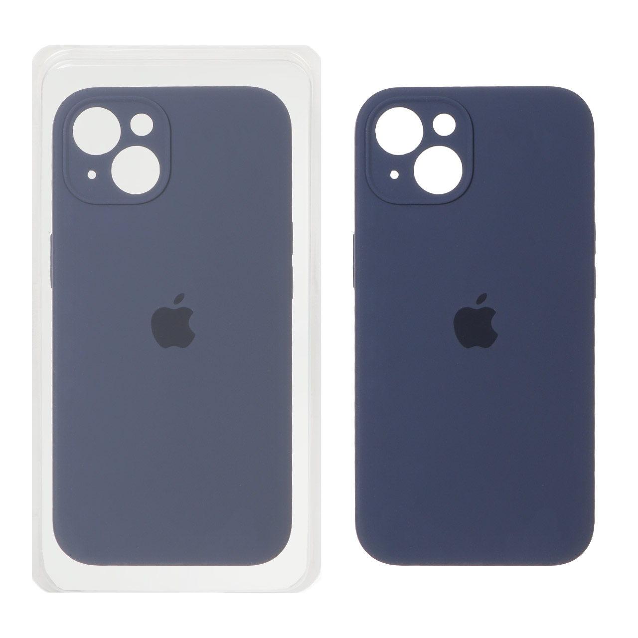 1187818 قاب سیلیکونی پاک کنی محافظ لنزدار اورجینال Apple iPhone 13 / iPhone 14 - سرمه ای تیره (پک اصلی) - تصویر 1