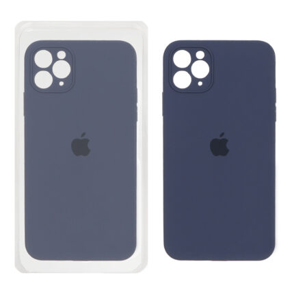 قاب سیلیکونی پاک کنی محافظ لنزدار اورجینال Apple iPhone 11 Pro Max - سرمه ای تیره (پک اصلی)