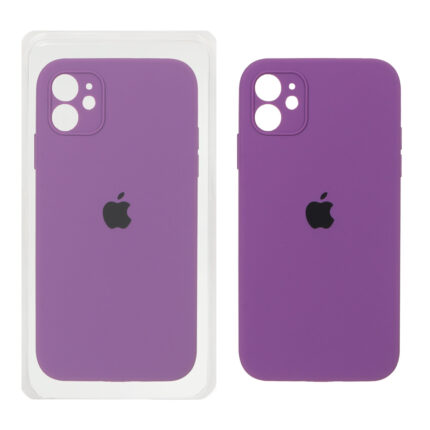 قاب سیلیکونی پاک کنی محافظ لنزدار اورجینال Apple iPhone 11 - ارغوانی (پک اصلی)
