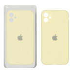 قاب سیلیکونی پاک کنی محافظ لنزدار اورجینال Apple iPhone 11 - لیمویی (پک اصلی)