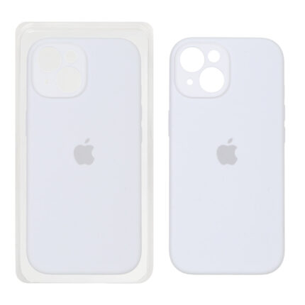 قاب سیلیکونی پاک کنی محافظ لنزدار اورجینال Apple iPhone 15 - سفید (پک اصلی)