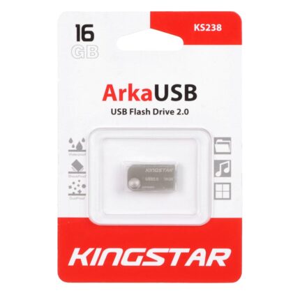 KingStar Arka KS238 USB2.0 Flash Memory - 16GB (گارانتی متین) نقره ای