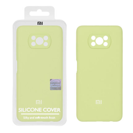 قاب سیلیکونی پاک کنی اورجینال درجه یک Xiaomi Poco X3 / Poco X3 Pro / Poco X3 NFC - سبز مغز پسته ای (پک دار)