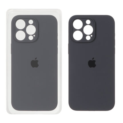 قاب سیلیکونی پاک کنی محافظ لنزدار اورجینال Apple iPhone 15 Pro Max - خاکستری (پک اصلی)