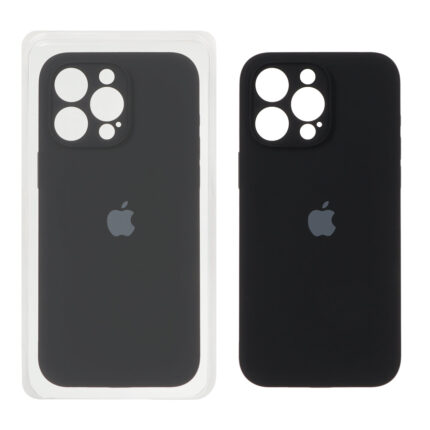 قاب سیلیکونی پاک کنی محافظ لنزدار اورجینال Apple iPhone 15 Pro Max - مشکی (پک اصلی)