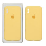 قاب سیلیکونی پاک کنی محافظ لنزدار اورجینال Apple iPhone X / iPhone XS - زرد (پک اصلی)