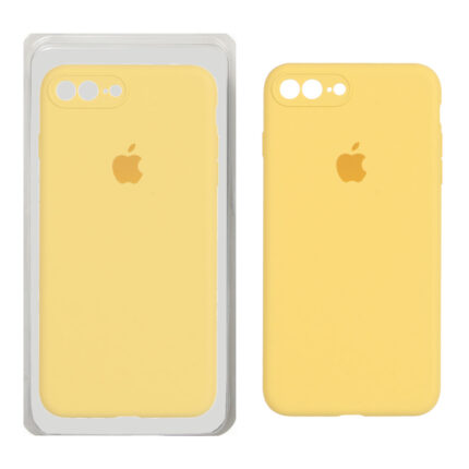 قاب سیلیکونی پاک کنی محافظ لنزدار اورجینال Apple iPhone 7 Plus / iPhone 8 Plus - زرد (پک اصلی)