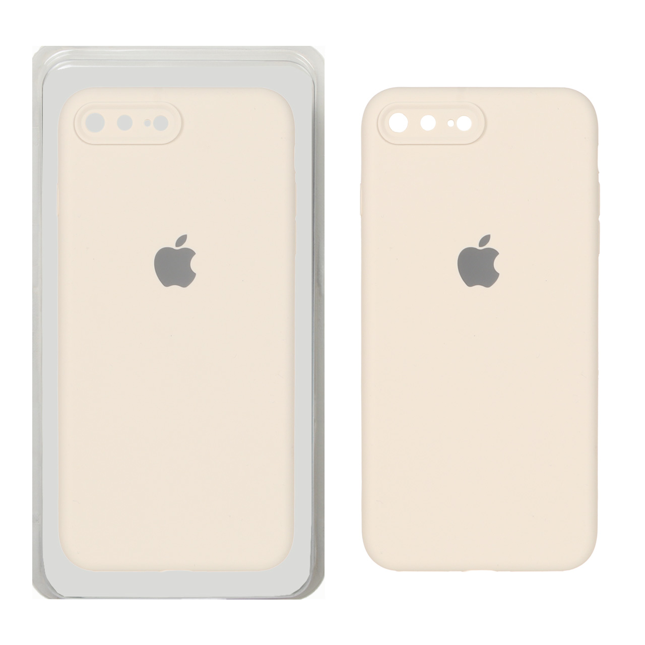 1191456 قاب سیلیکونی پاک کنی محافظ لنزدار اورجینال Apple iPhone 7 Plus / iPhone 8 Plus - کرم (پک اصلی) - تصویر 1